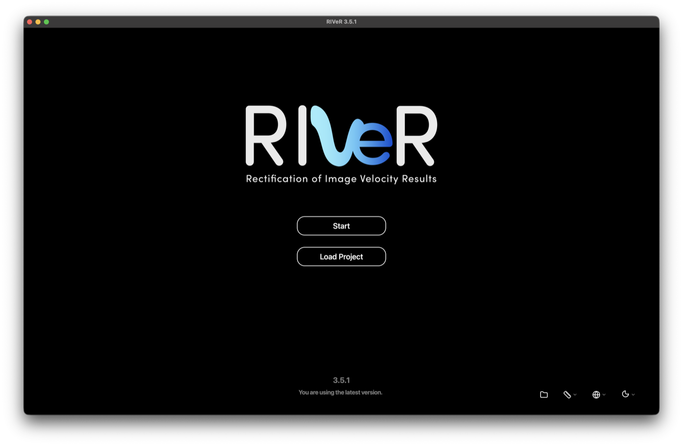The RIVeR home screen